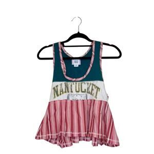 Urban Outfitters BDG Nantucket Logo Ruffle Hem Tank Size Small